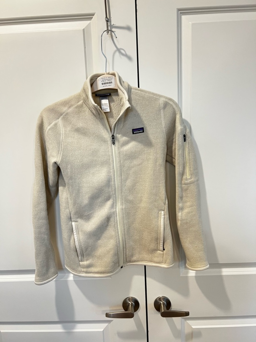 Patagonia Cream Zip-Up Fleece Sweater